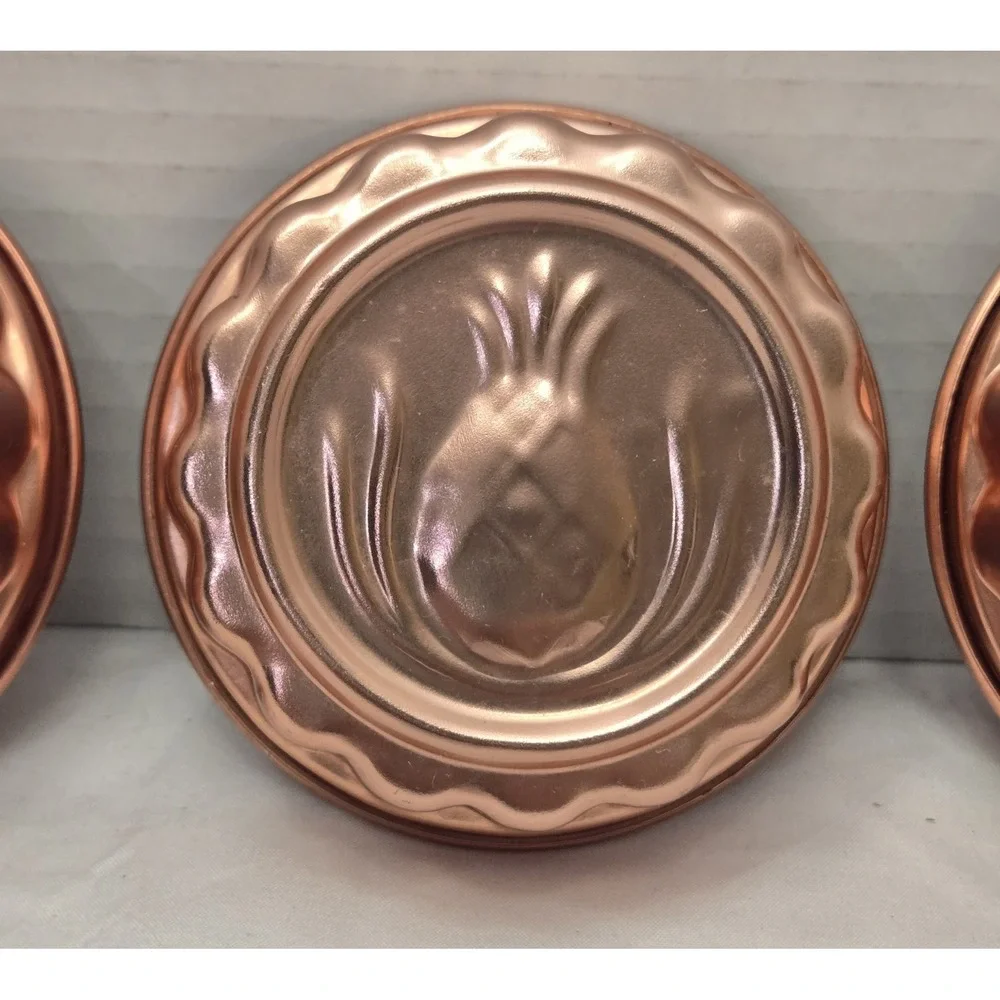 Vintage Jello Molds Set Of 4 Copper Color Aluminum Cake Tart Molds